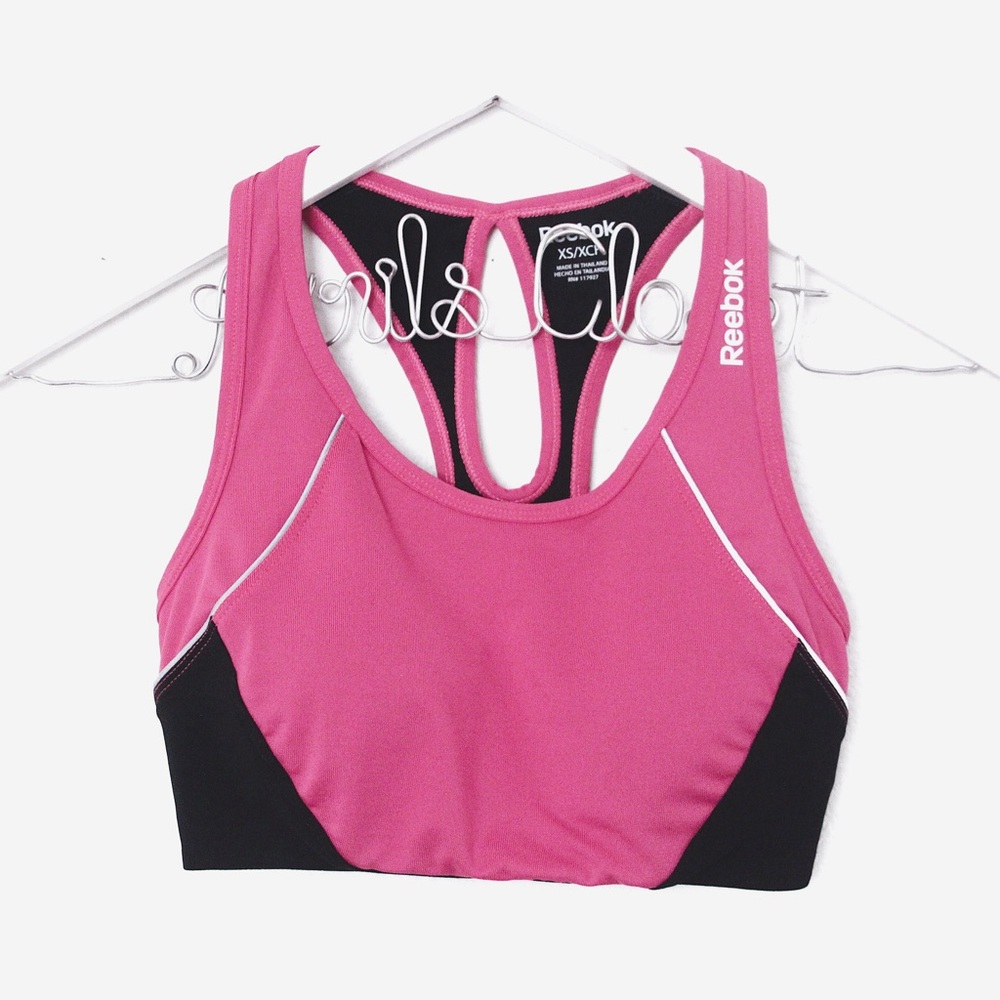 ♡ Reebok Hot Pink Cutout Padded Racerback Sports Bra ♡